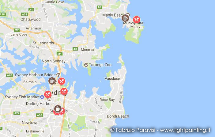 Mappa ristoranti Sydney